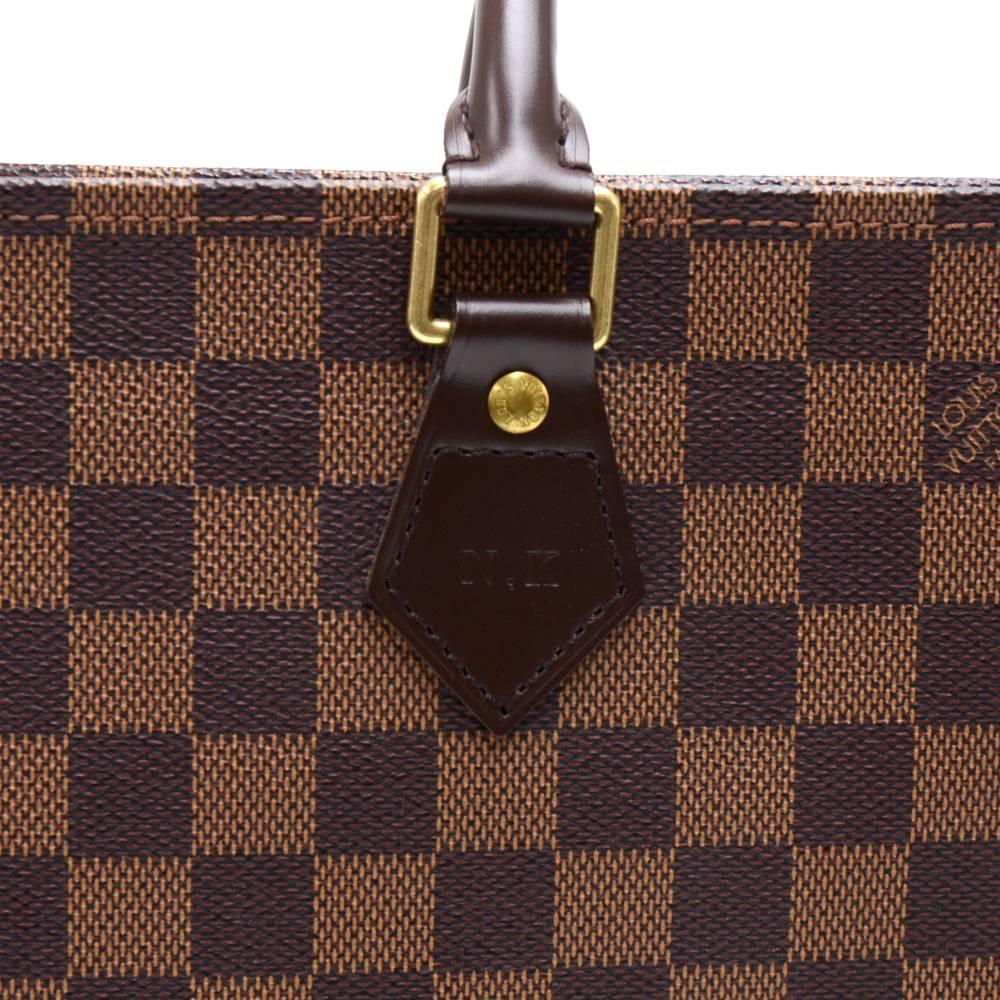 Louis Vuitton Sac Plat Ebene Damier Canvas Tote Hand Bag  2