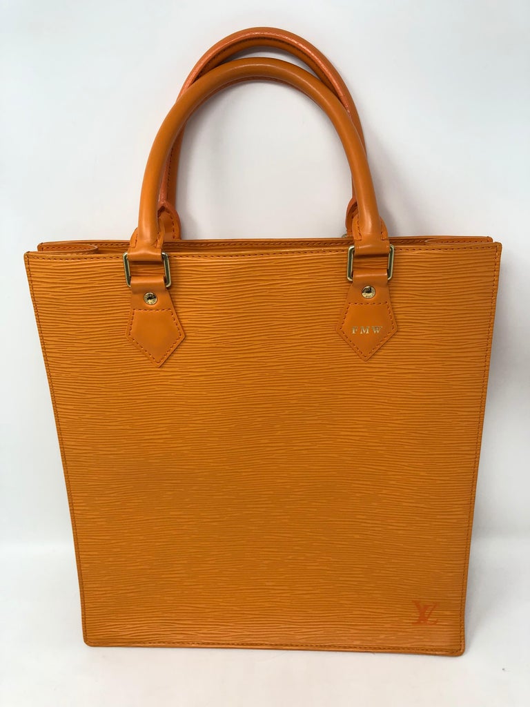 Louis Vuitton Orange Epi Sac Plat Bag at 1stDibs