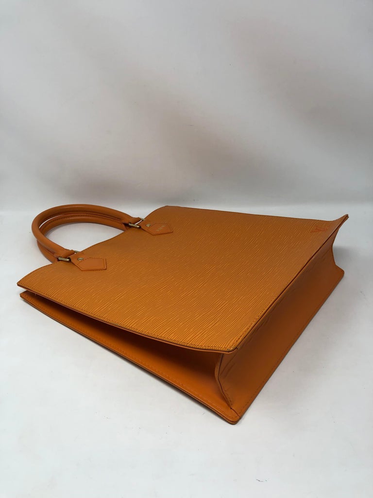 Louis Vuitton Epi Orange Leather Sac Plat Bag at 1stDibs