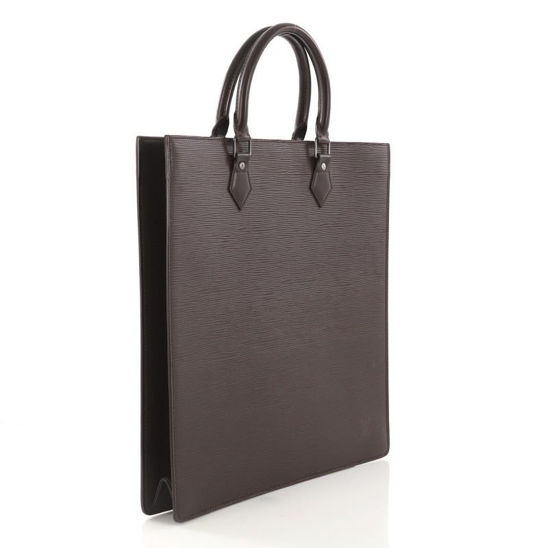Black Louis Vuitton Sac Plat Handbag Epi Leather GM