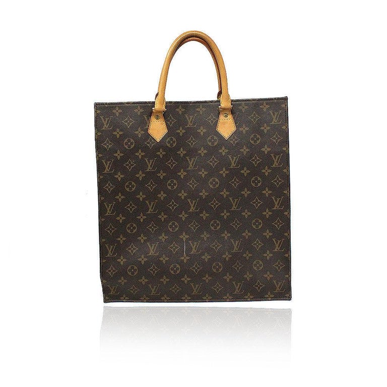 Louis Vuitton Sac Plat Monogram Handbag Large Tote For Sale at 1stdibs