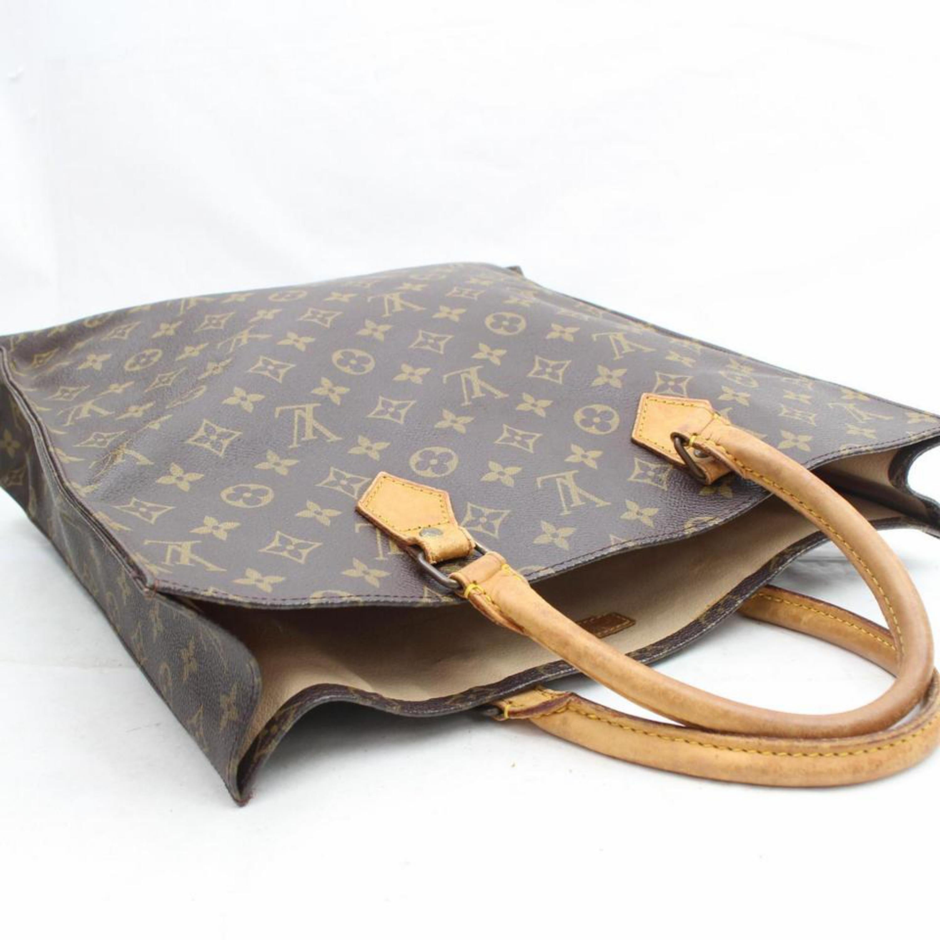 Louis Vuitton Sac Plat Monogram Shopper 869480 Brown Coated Canvas Tote In Good Condition For Sale In Forest Hills, NY