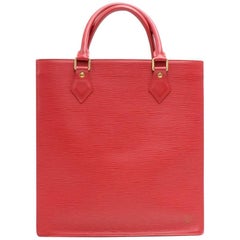 Louis Vuitton Sac Plat PM Red Epi Leather Handbag