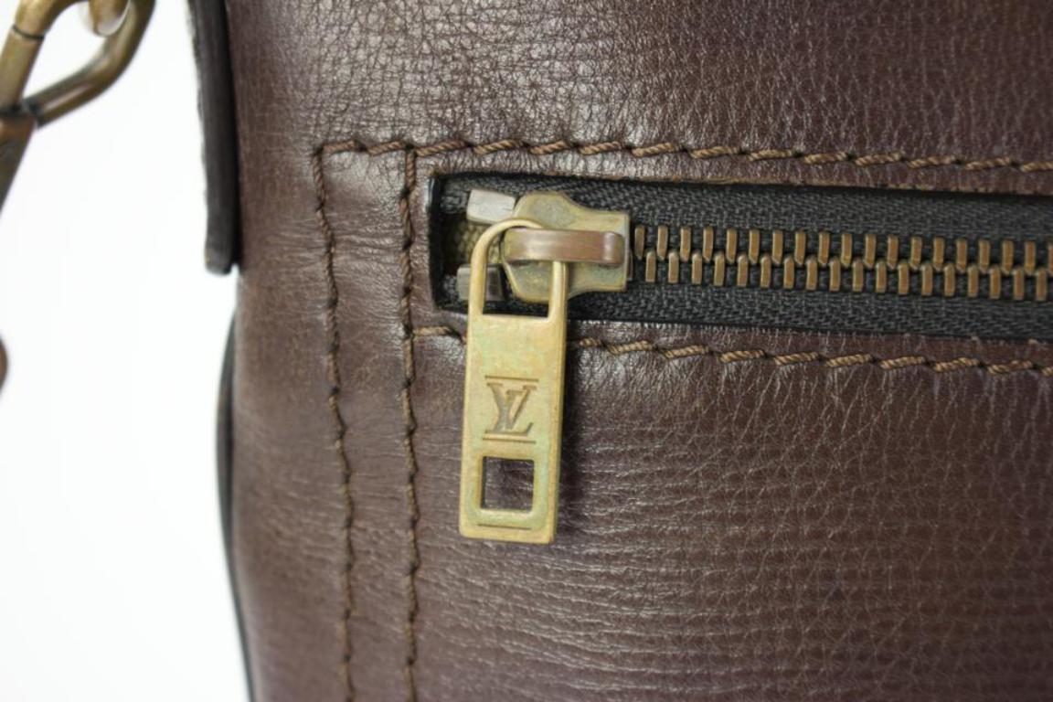 Louis Vuitton Sac Plat Utah Crossbody 216161 Brown Leather Messenger Bag For Sale 5