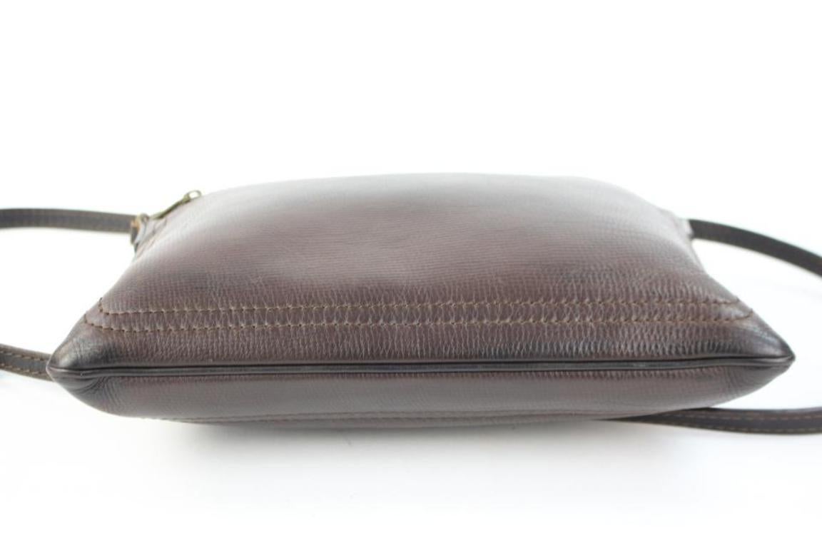 Women's Louis Vuitton Sac Plat Utah Crossbody 216161 Brown Leather Messenger Bag For Sale