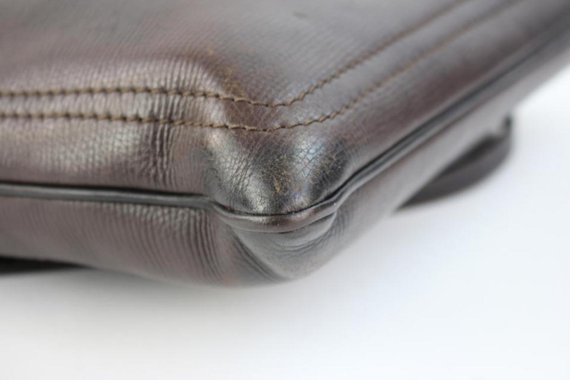Louis Vuitton Sac Plat Utah Crossbody 216161 Brown Leather Messenger Bag For Sale 1