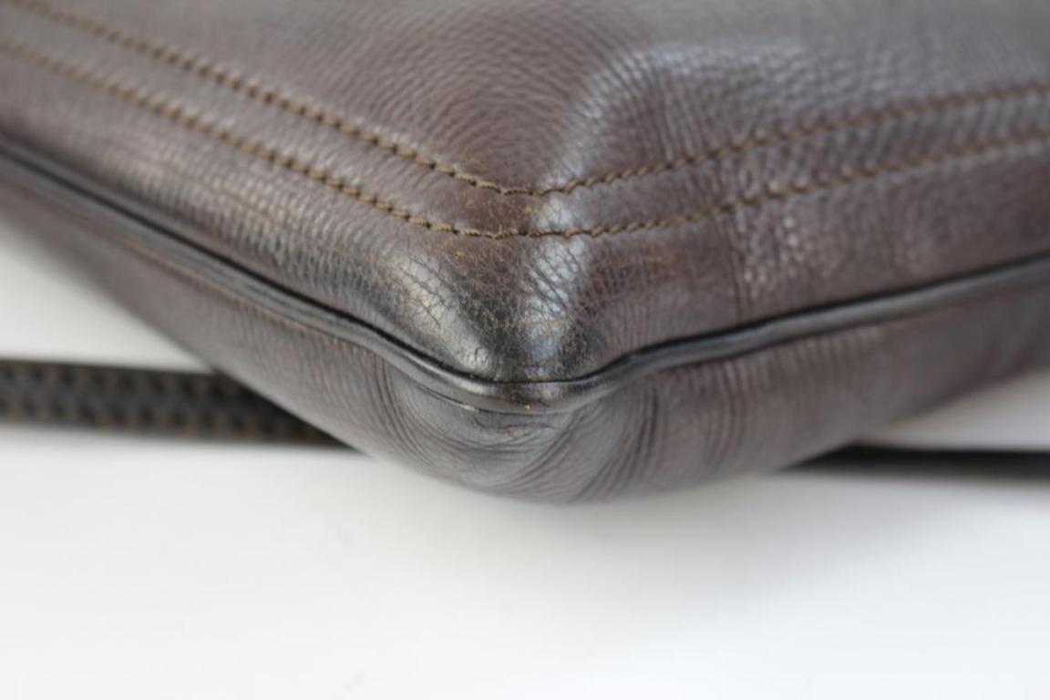 Louis Vuitton Sac Plat Utah Crossbody 216161 Brown Leather Messenger Bag For Sale 2