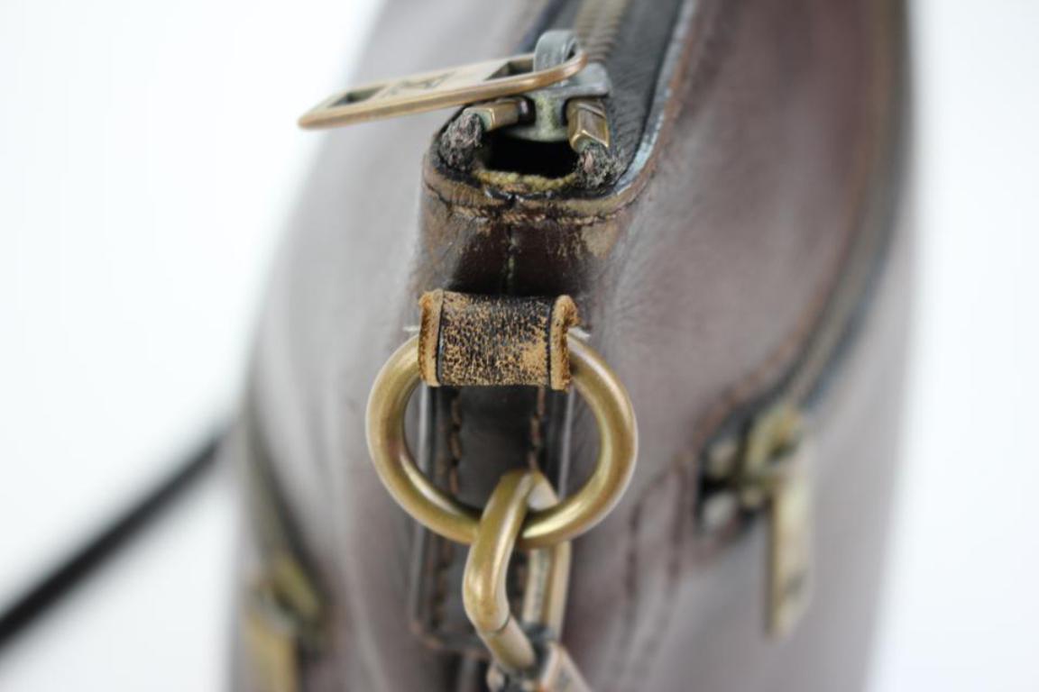 Louis Vuitton Sac Plat Utah Crossbody 216161 Brown Leather Messenger Bag For Sale 3
