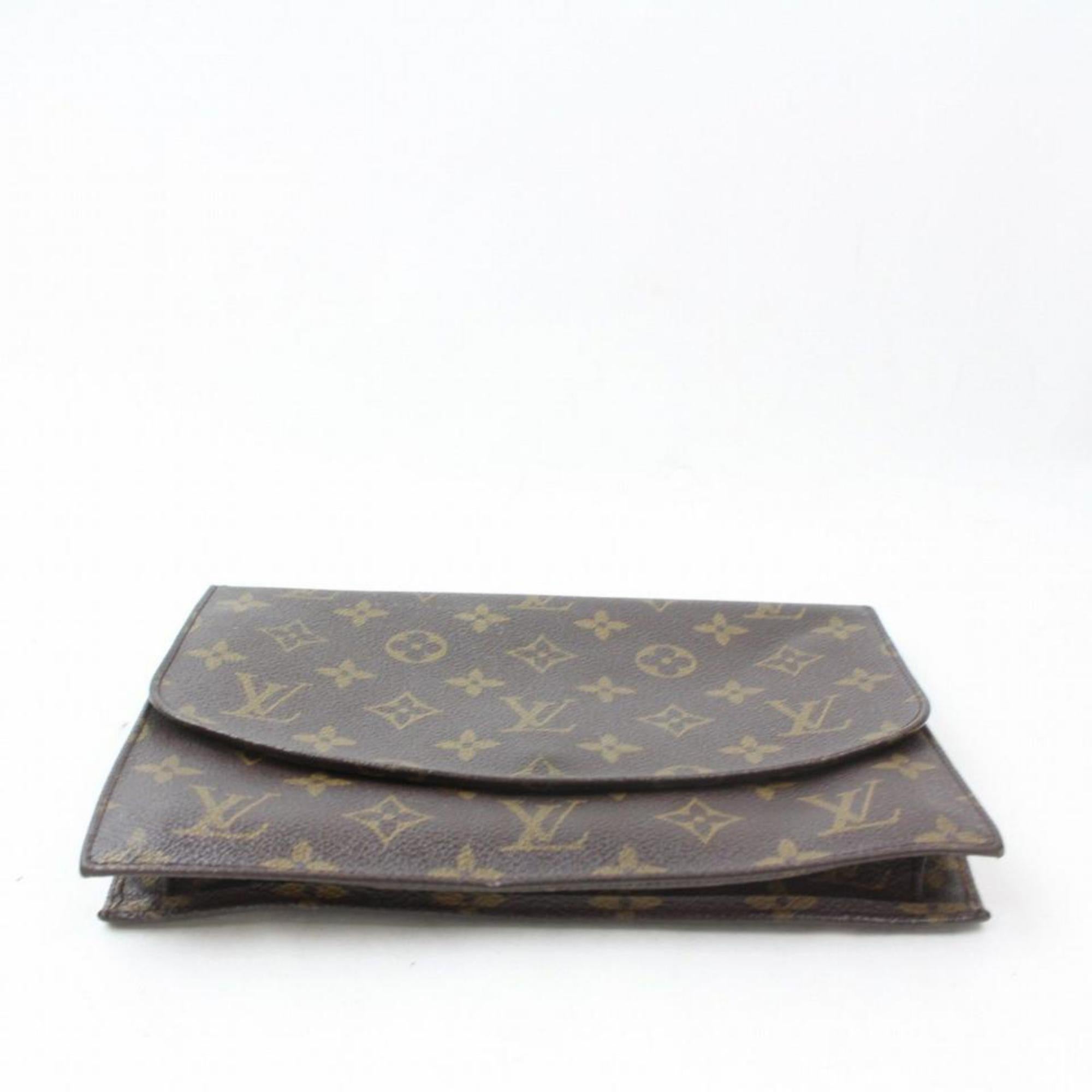 Louis Vuitton Sac rabat Pochette Rabat Mule Envelope 869014 Brown Canvas Clutch For Sale 6