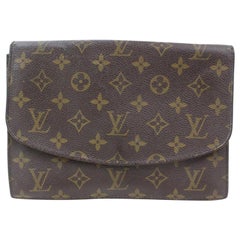 Vintage Louis Vuitton Sac rabat Pochette Rabat Mule Envelope 869014 Brown Canvas Clutch