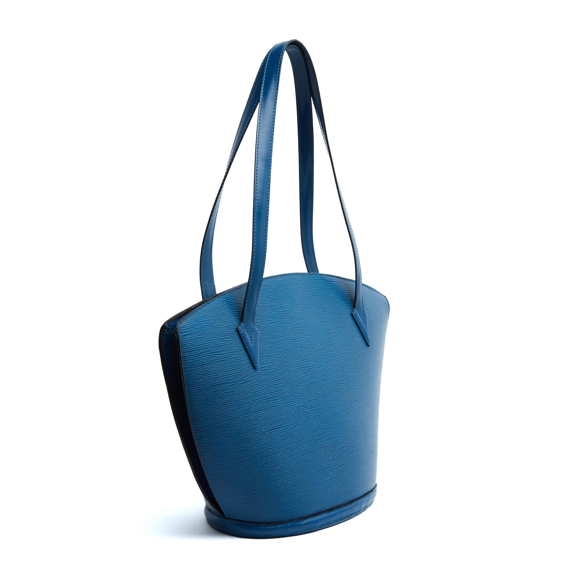 Women's or Men's Louis Vuitton Sac Saint Jacques Epi Leather Blue Shoulder Bag For Sale