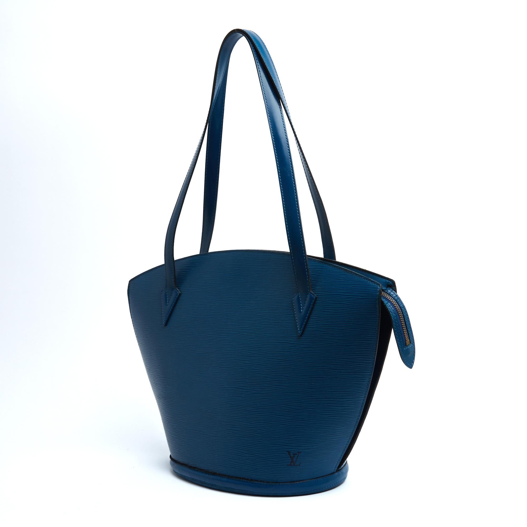 Louis Vuitton Sac Saint Jacques Epi Leather Blue Shoulder Bag For Sale 4