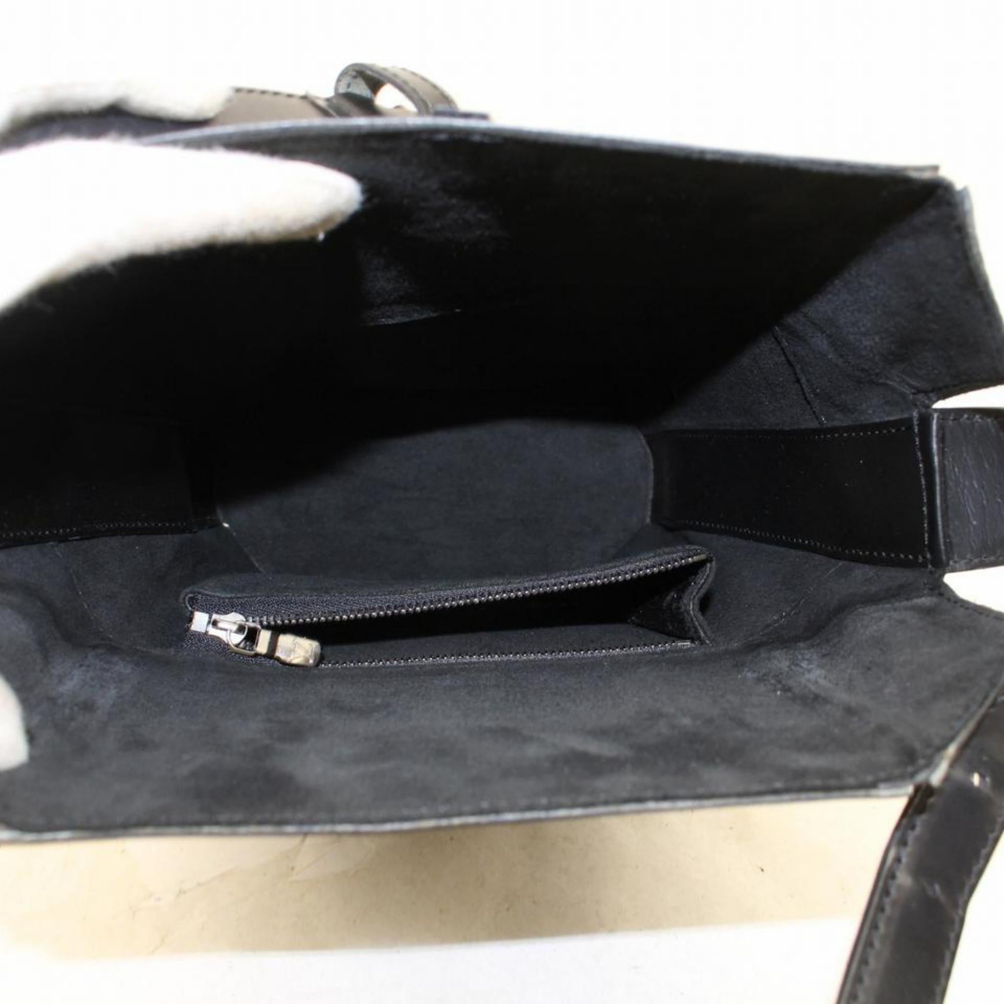 Women's Louis Vuitton Sac Seau 866185 Black Leather Satchel For Sale