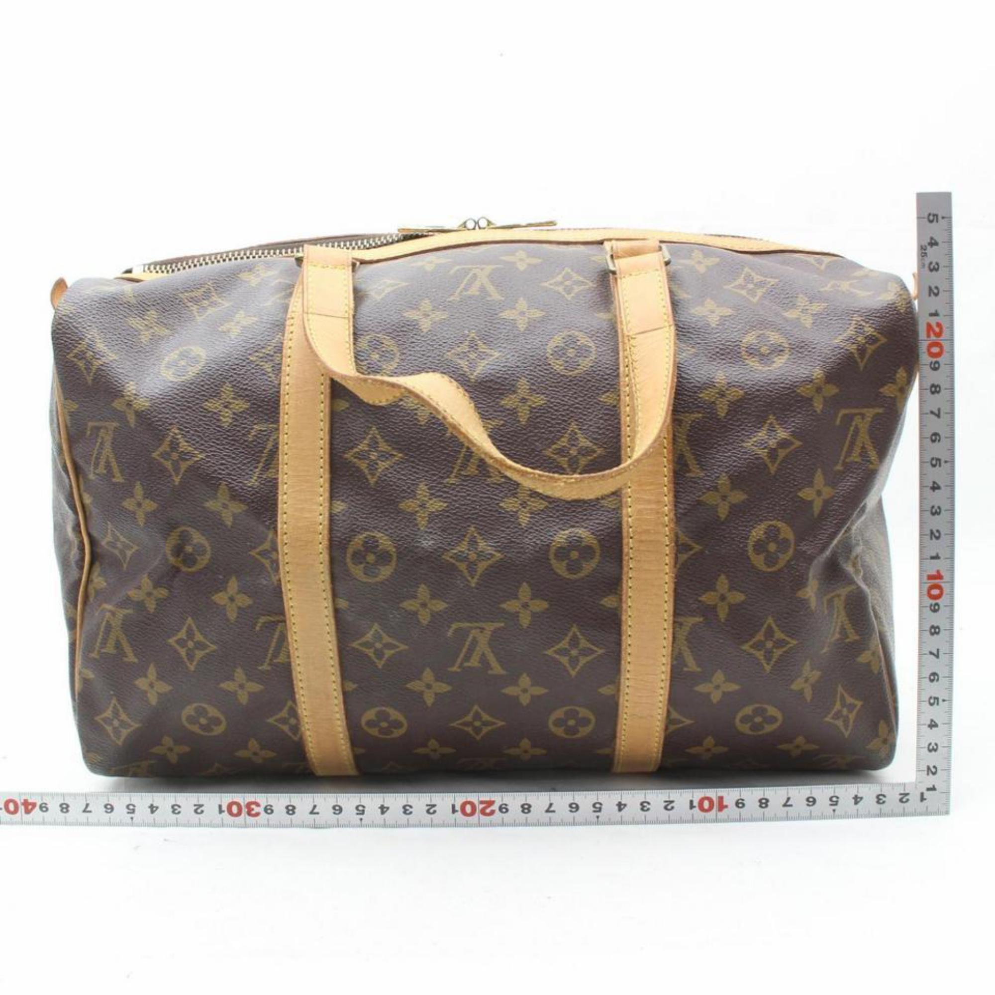 Louis Vuitton Sac Souple 35 Boston Mm 869848 Brown Coated Canvas Satchel In Good Condition For Sale In Forest Hills, NY