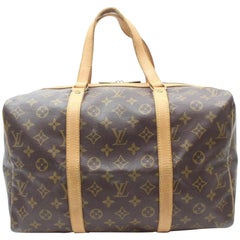 Louis+Vuitton+Sac+Souple+Duffle+55+Brown+Canvas%2CLeather+Monogram for sale  online