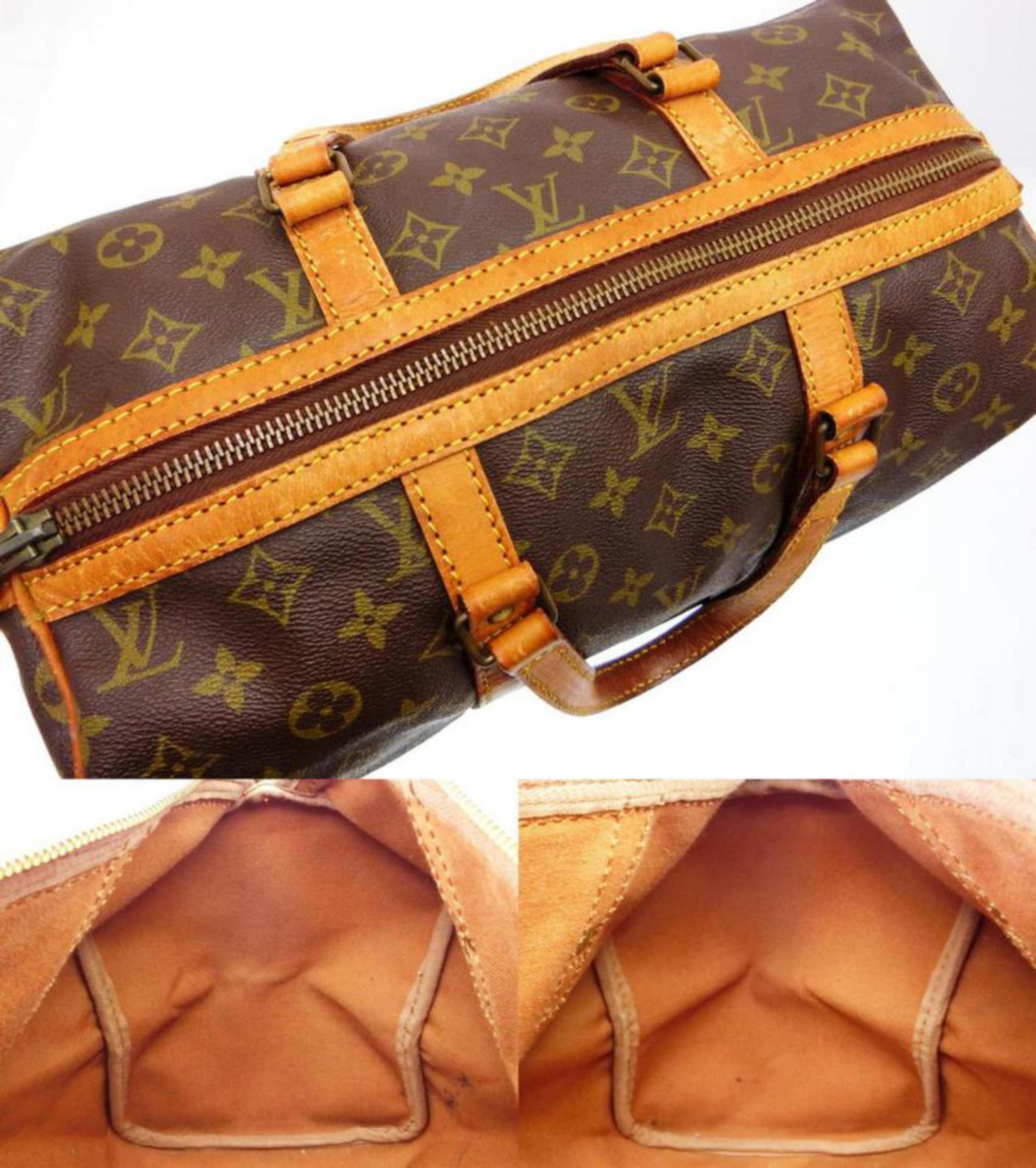 Louis Vuitton Sac Souple Monogram 45 227039 Coated Canvas Weekend/Travel Bag In Good Condition For Sale In Forest Hills, NY