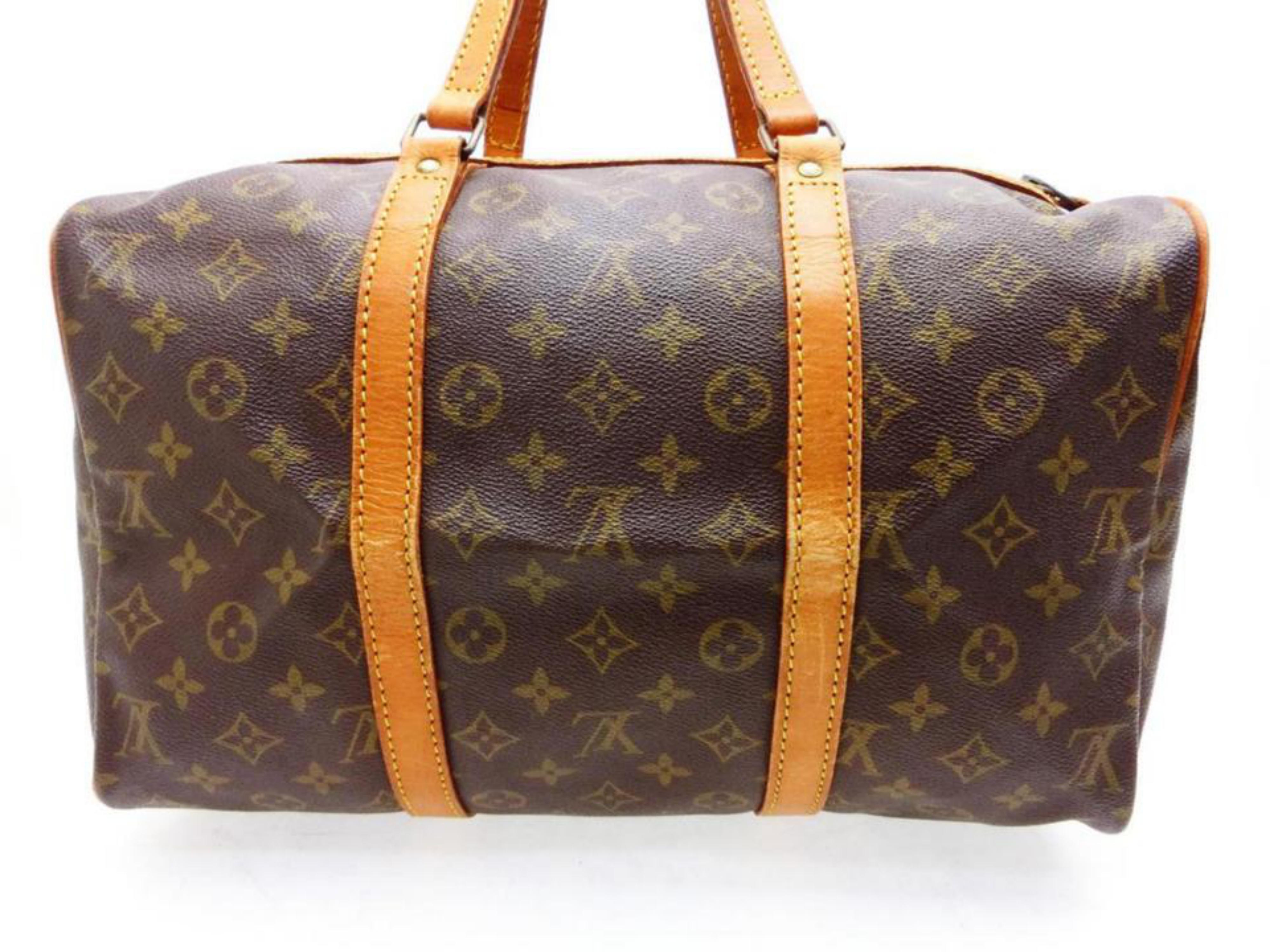 Louis Vuitton Sac Souple Monogram 45 227039 Coated Canvas Weekend/Travel Bag For Sale 4