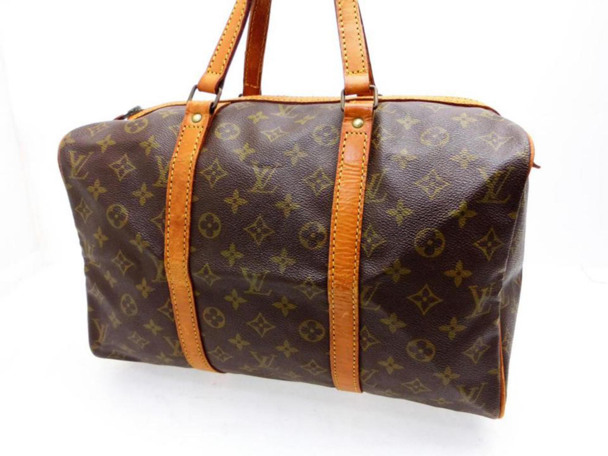 Brown Louis Vuitton Sac Souple Monogram 45 227039 Coated Canvas Weekend/Travel Bag For Sale