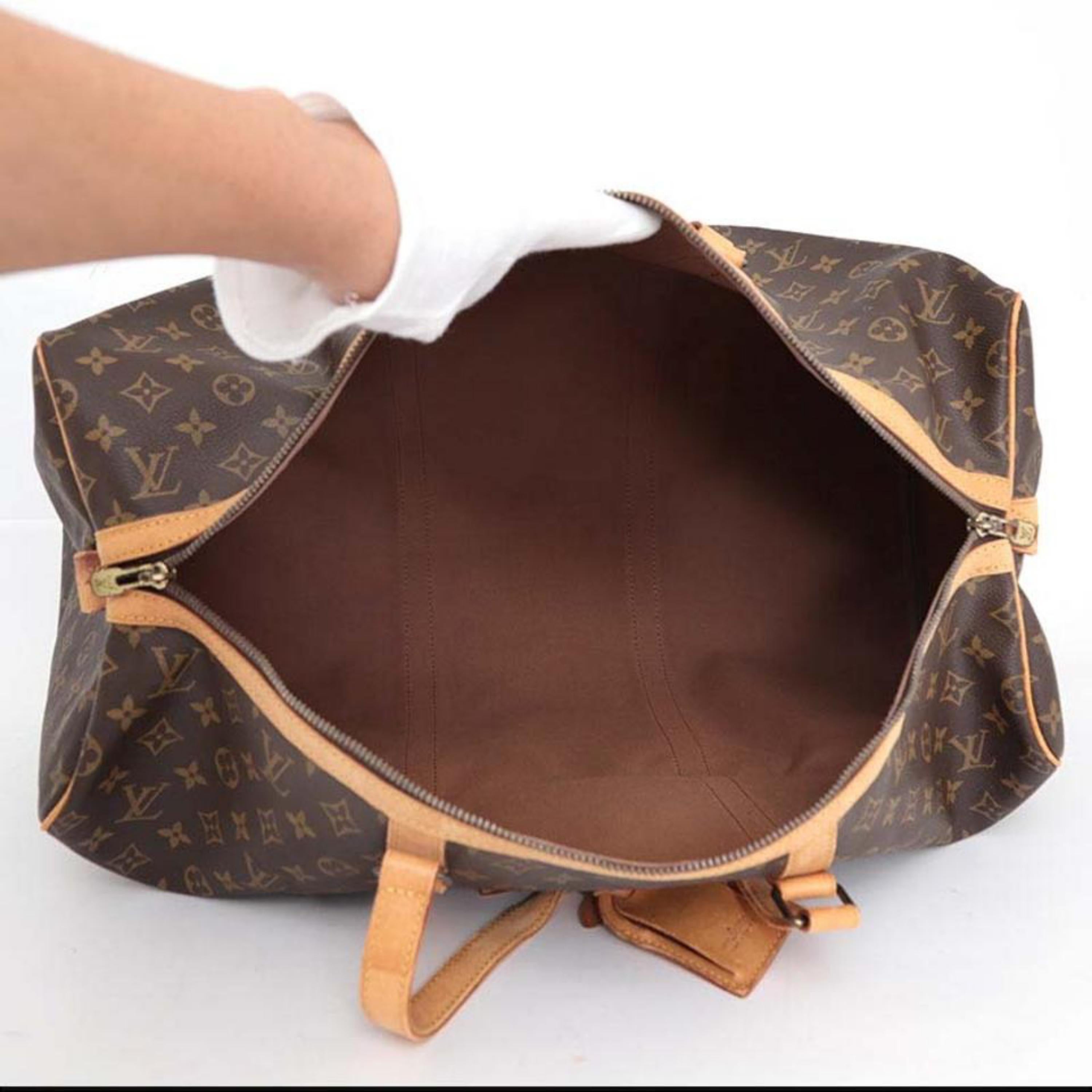 Gray Louis Vuitton Sac Souple Monogram 55 230343 Coated Canvas Weekend/Travel Bag For Sale