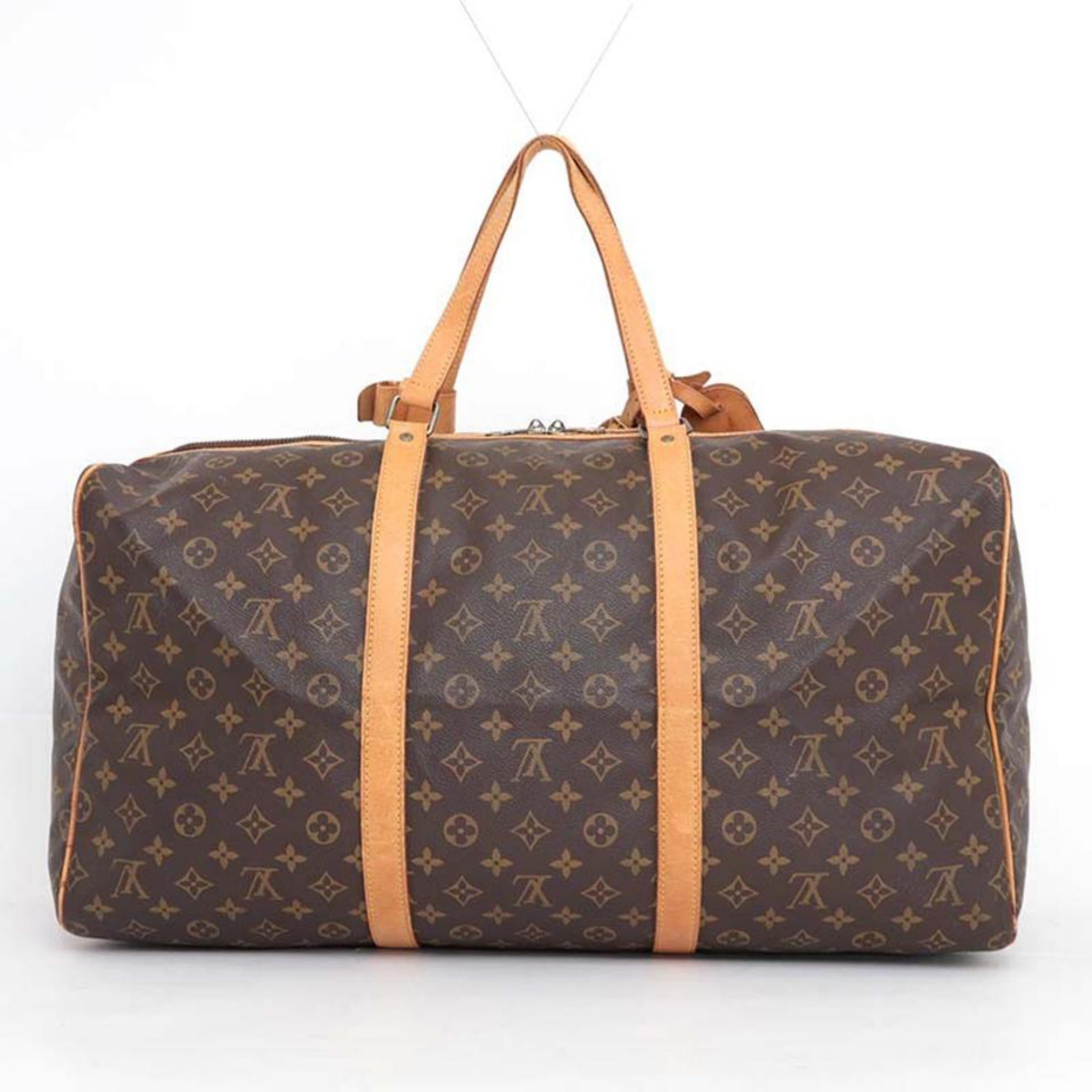 Louis Vuitton Sac Souple Monogram 55 230343 Coated Canvas Weekend/Travel Bag For Sale 2