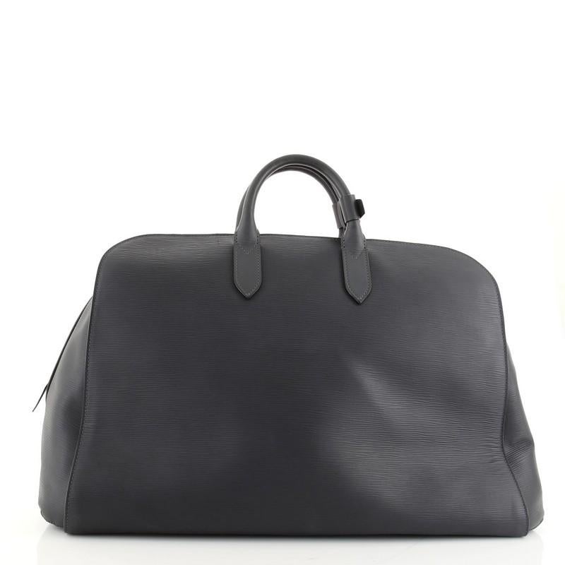 Black Louis Vuitton Sac Weekend Boston Bag Epi Leather