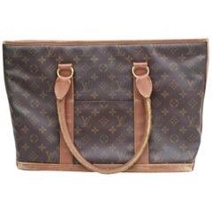 Louis Vuitton Sac Weekend Monogram Zip 867853 Brown Coated Canvas Tote