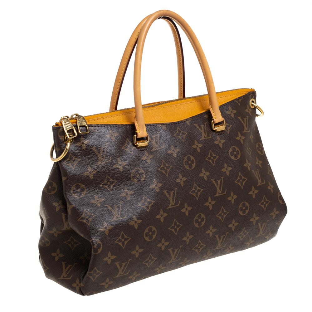 Louis Vuitton Saffron Monogram Canvas Pallas Bag In Good Condition In Dubai, Al Qouz 2