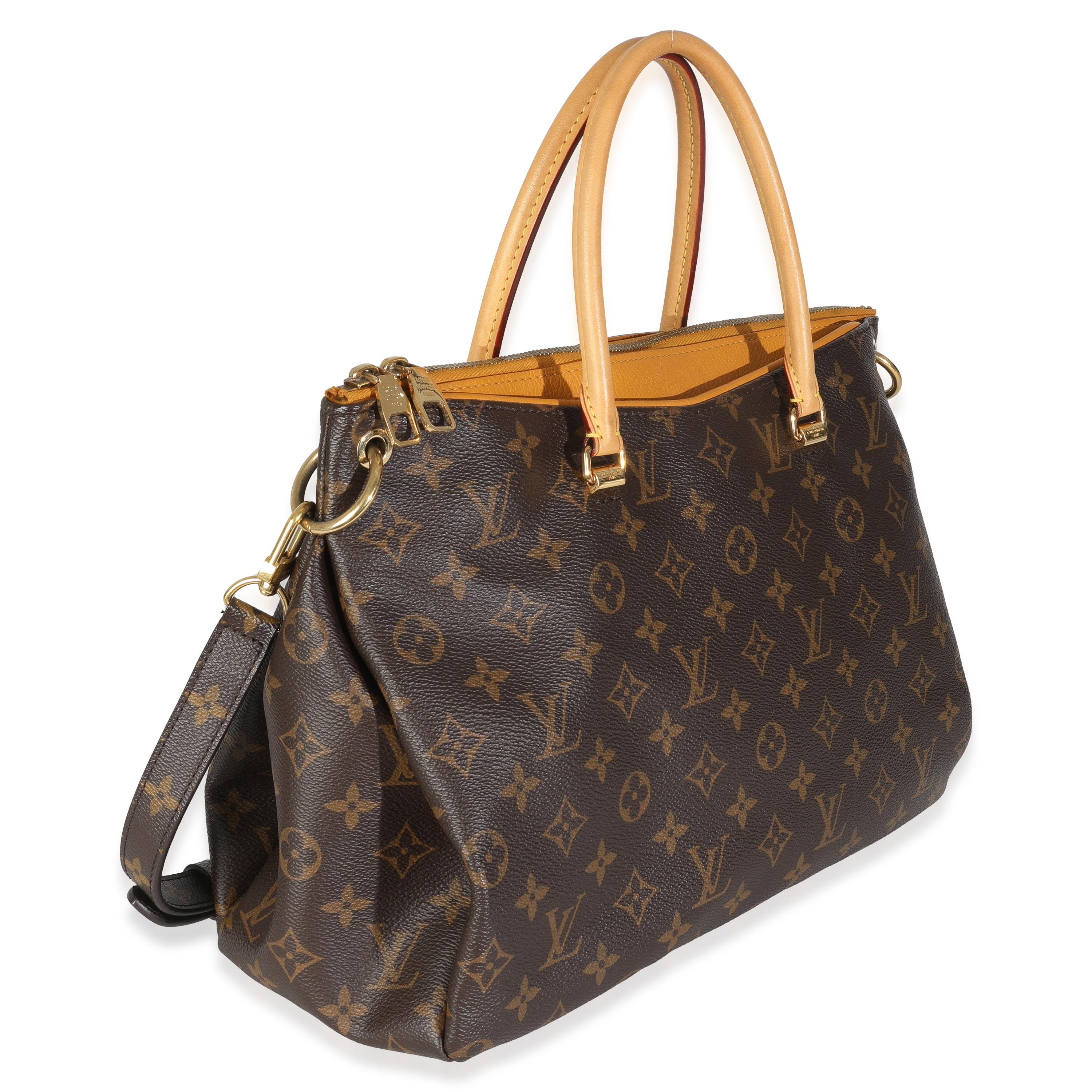Louis Vuitton Saffron Monogram Canvas Pallas MM In Excellent Condition For Sale In New York, NY