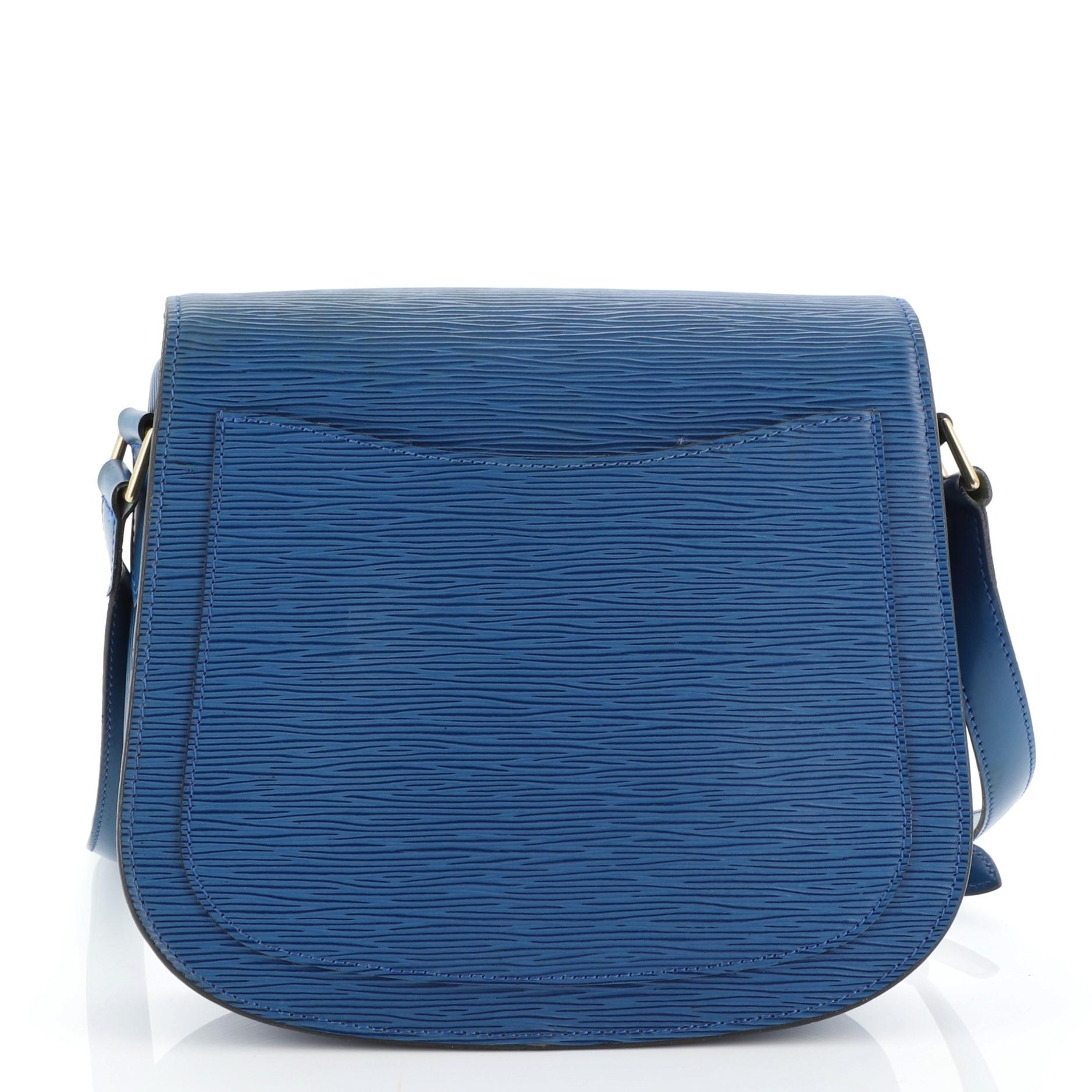 Blue Louis Vuitton Saint Cloud Handbag Epi Leather GM
