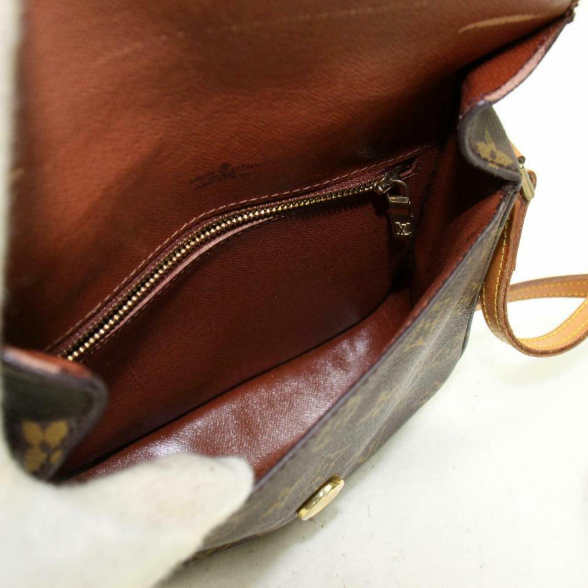 Gray Louis Vuitton Saint Cloud Monogram 870320 Brown Coated Canvas Cross Body Bag