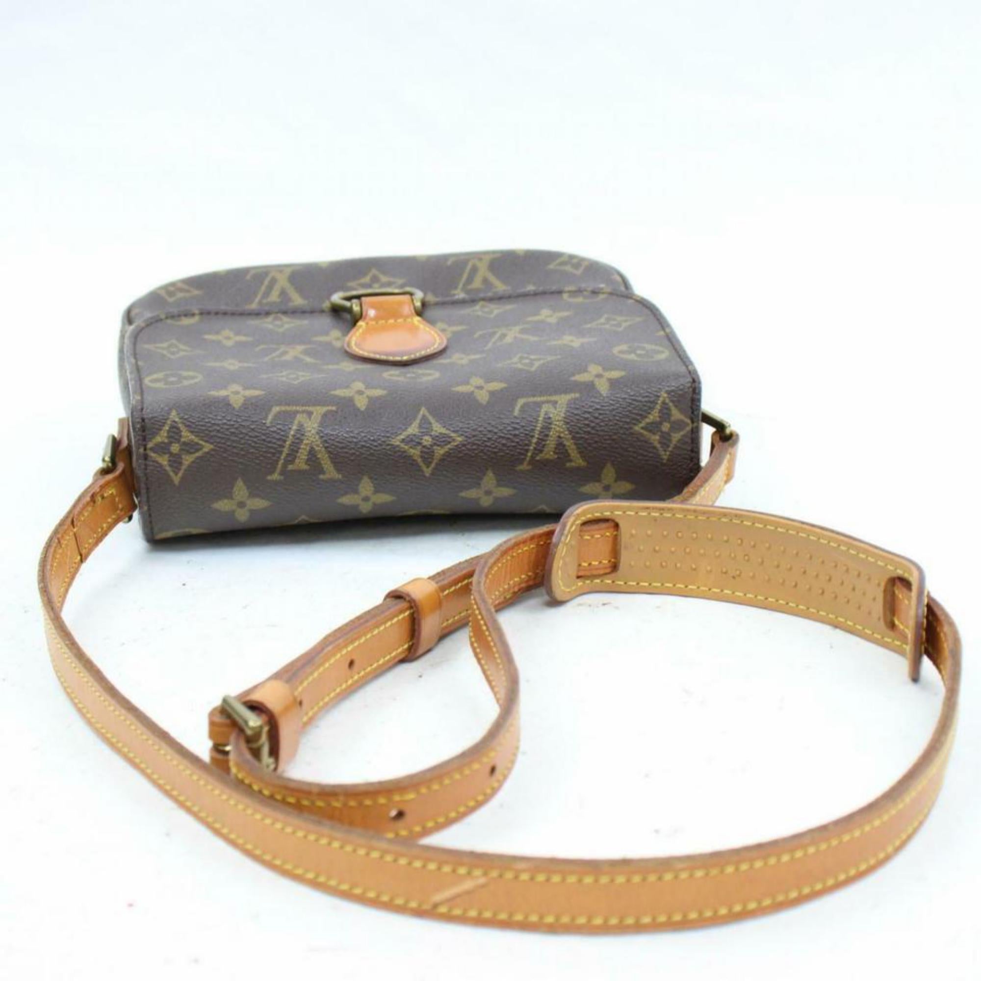 Women's Louis Vuitton Saint Cloud Monogram 870320 Brown Coated Canvas Cross Body Bag