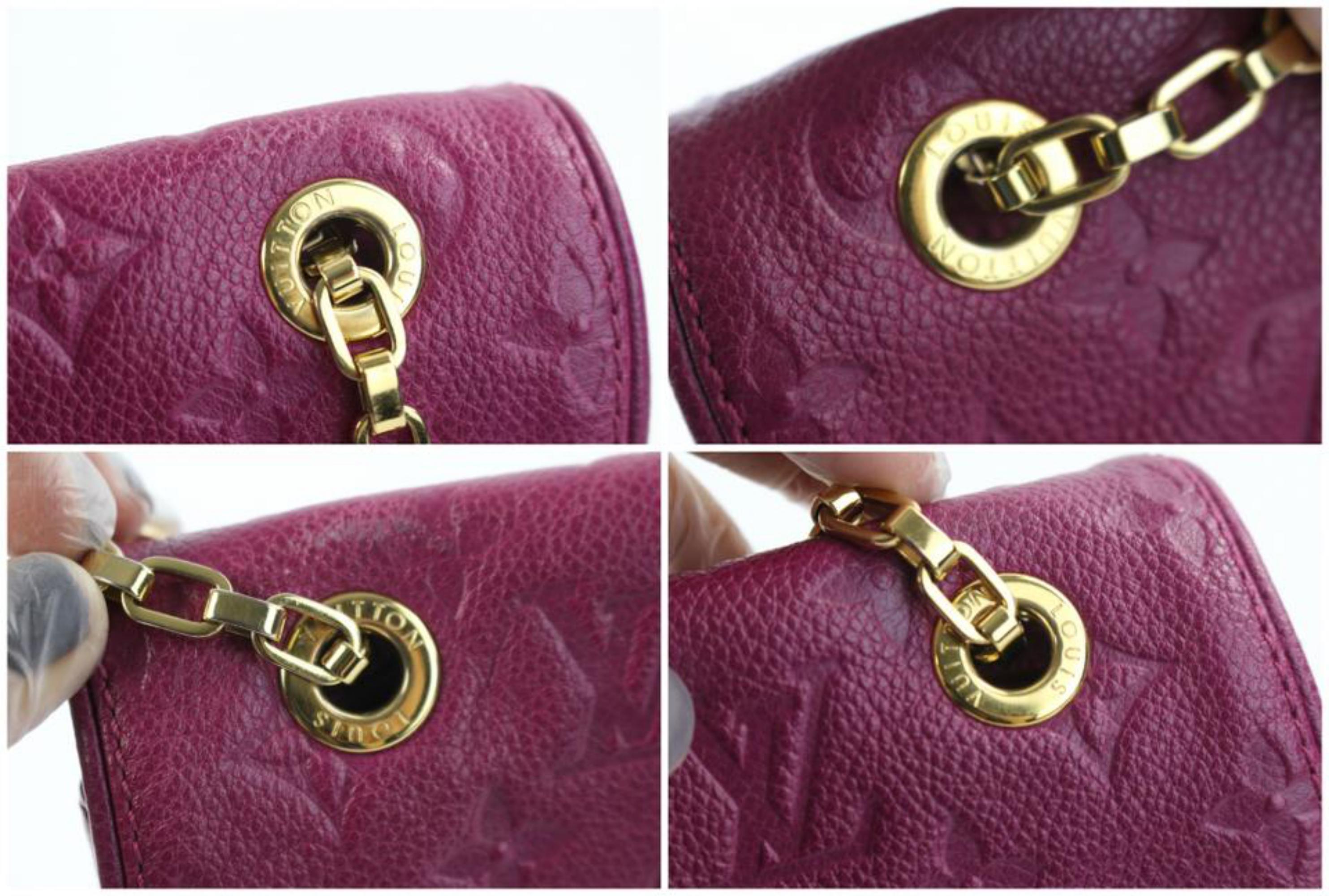 Louis Vuitton Saint Germain 07lz0720 Fuchsia Empreinte Leather Cross Body Bag For Sale 4