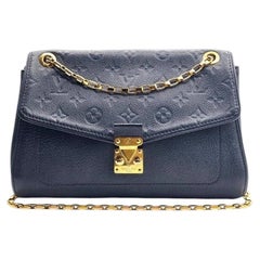Louis Vuitton Saint Germain MM Empreinte Shoulder Bag Marine Rouge Navy Blue