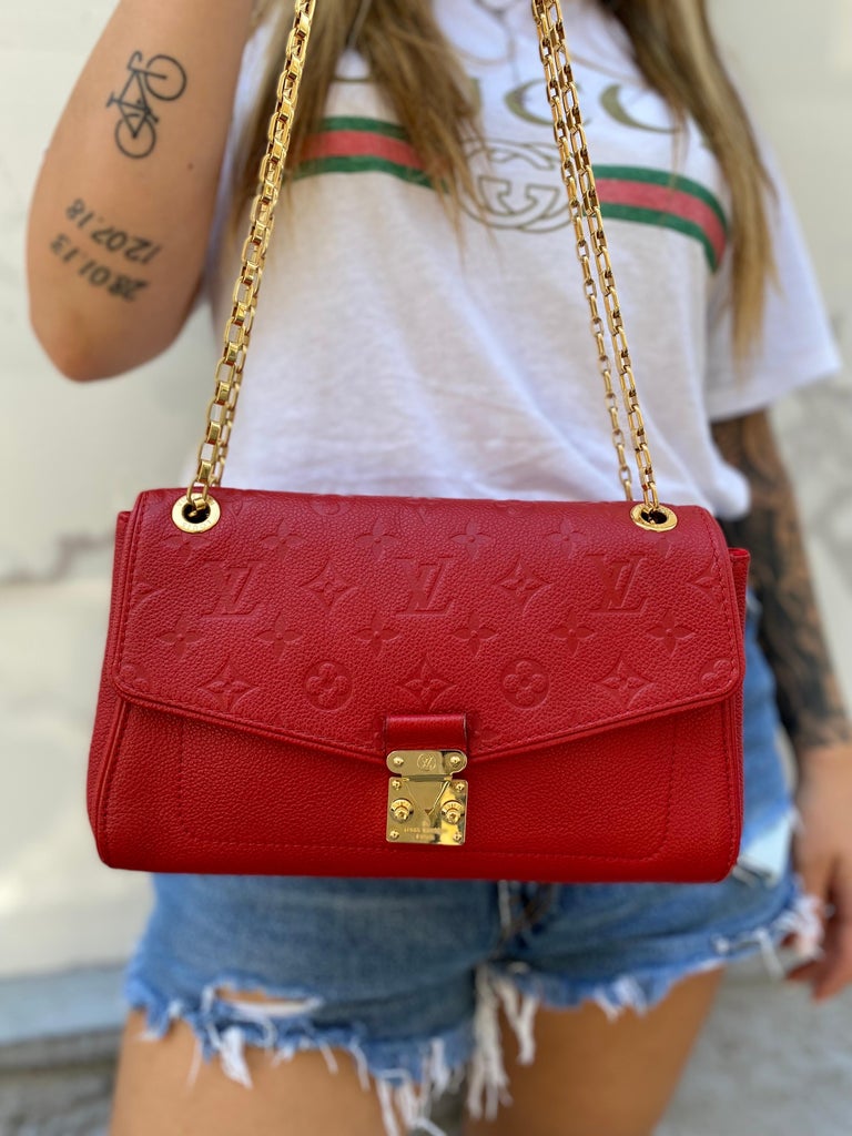 Louis Vuitton Saint Germain Red Shoulder Bag For Sale 5