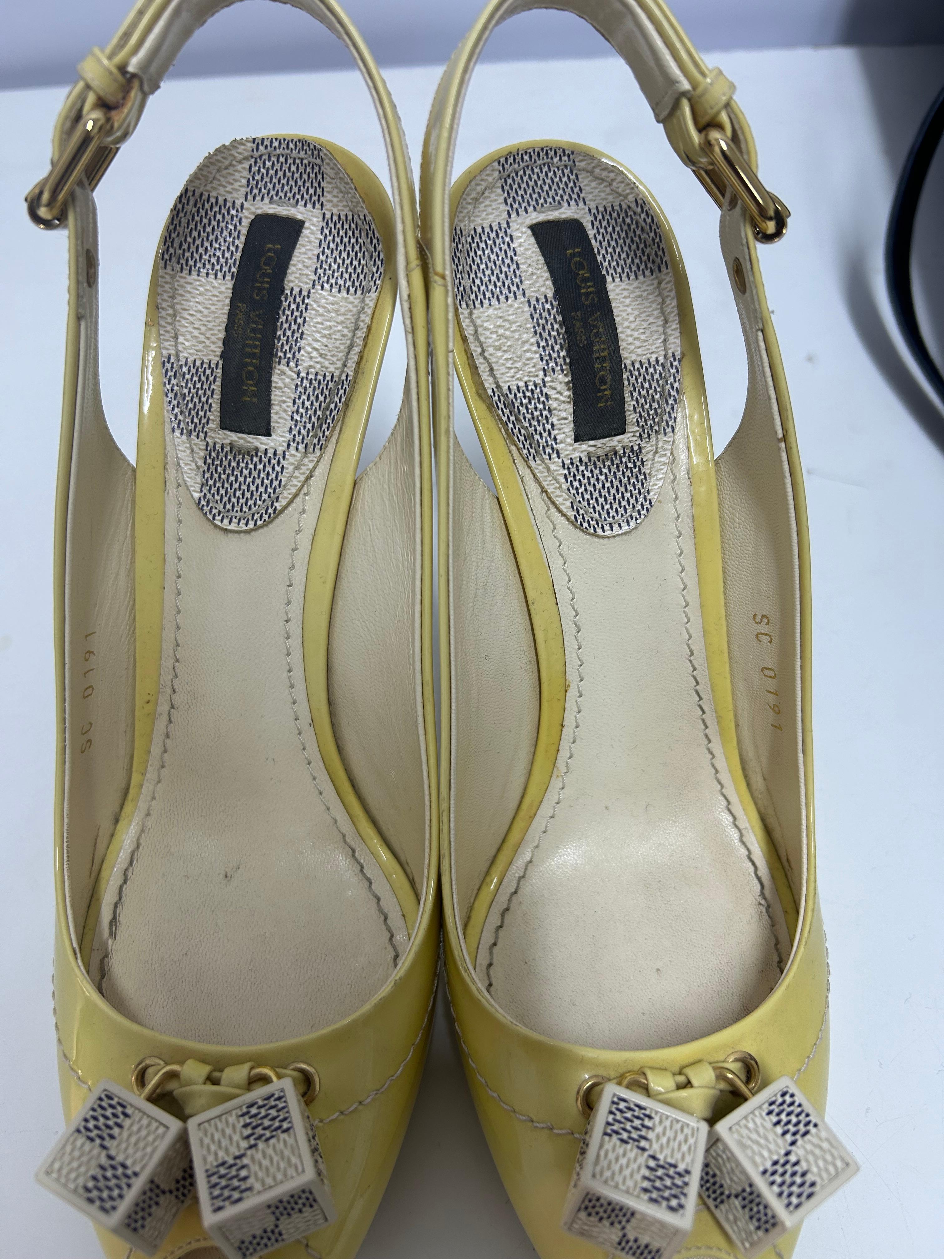 Louis Vuitton Saint Honore Slingback Platform Sandals Size EU 37 For Sale 10