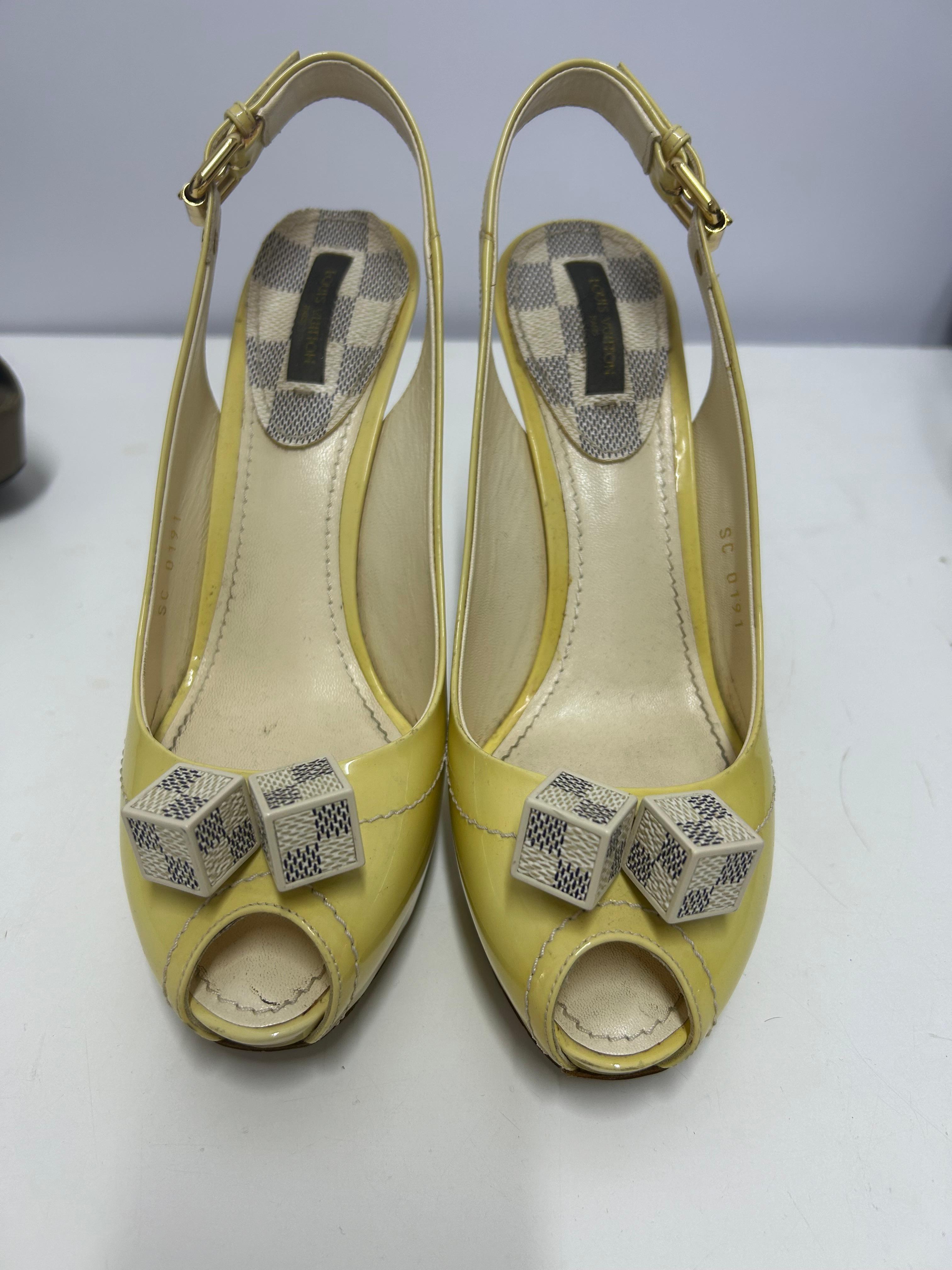 Louis Vuitton Saint Honore Slingback Platform Sandals Size EU 37 For Sale 2