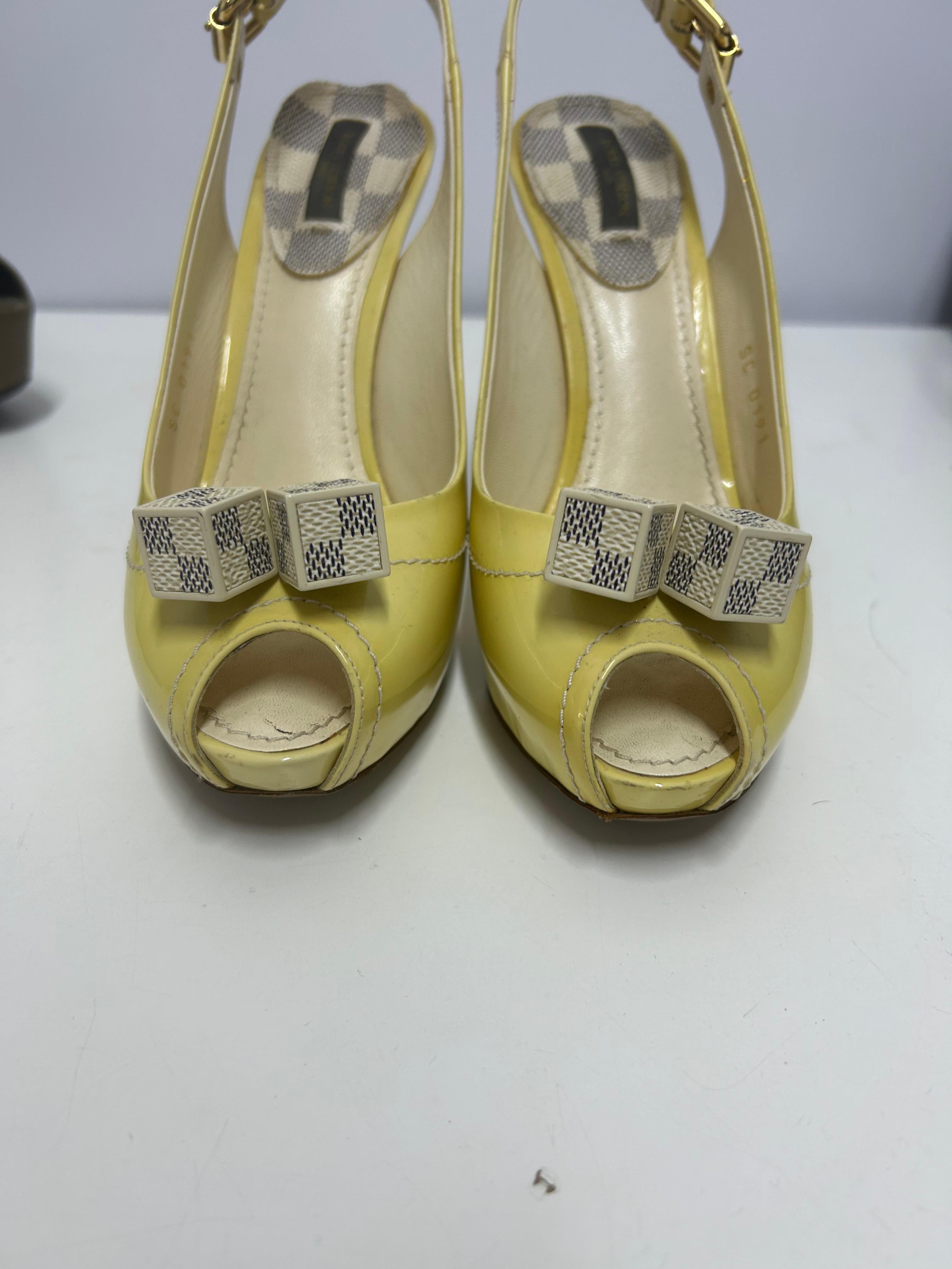 Louis Vuitton Saint Honore Slingback Platform Sandals Size EU 37 For Sale 3