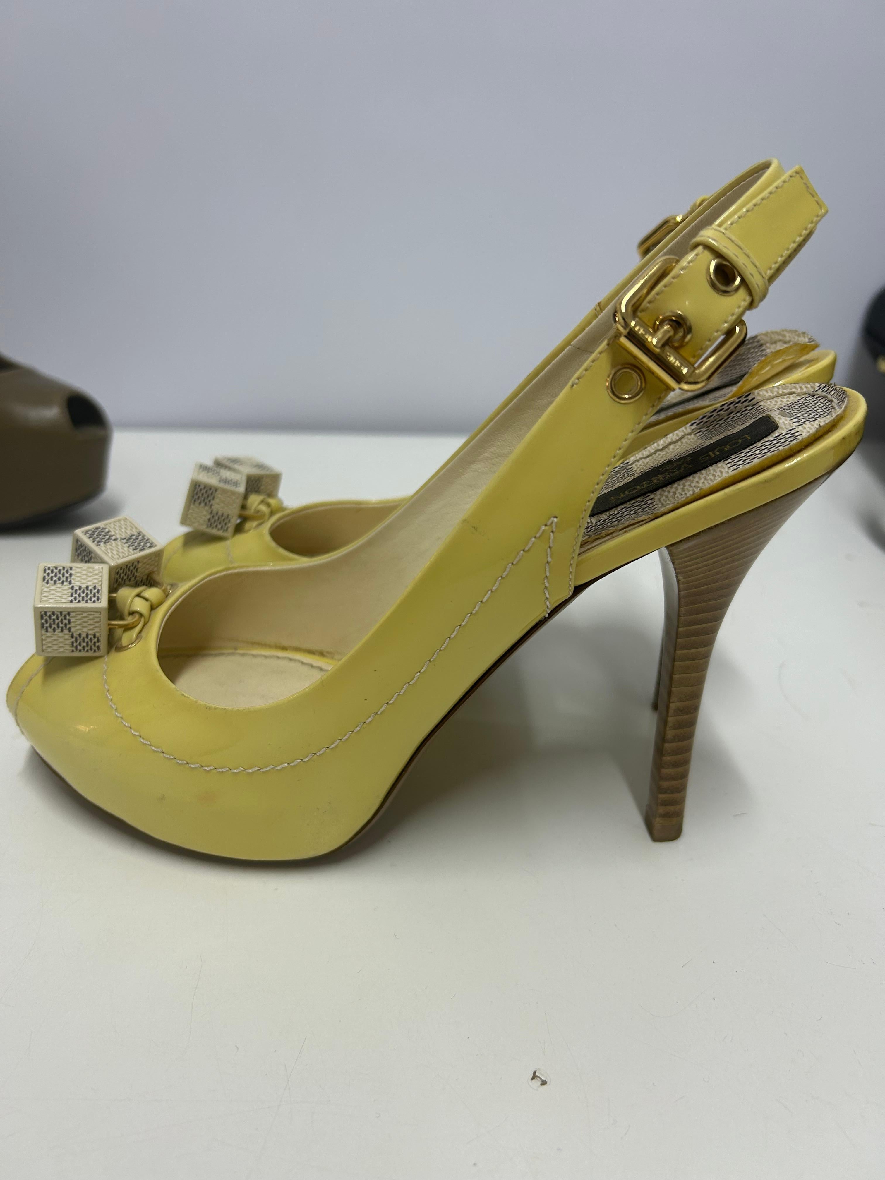 Louis Vuitton Saint Honore Slingback Platform Sandals Size EU 37 For Sale 4