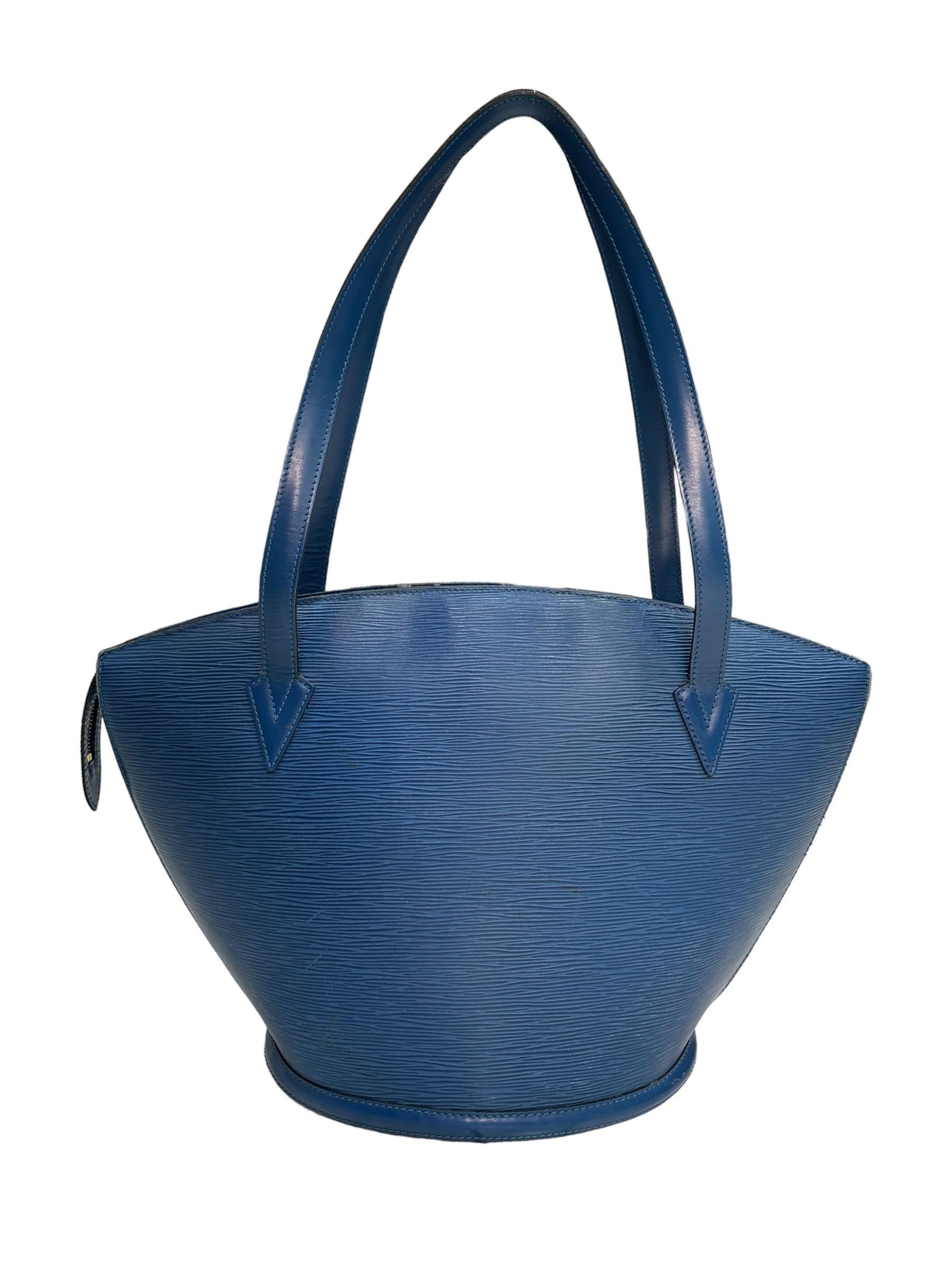 Blue Louis Vuitton Saint Jacques GM Epi Blu Top Handle Bag For Sale