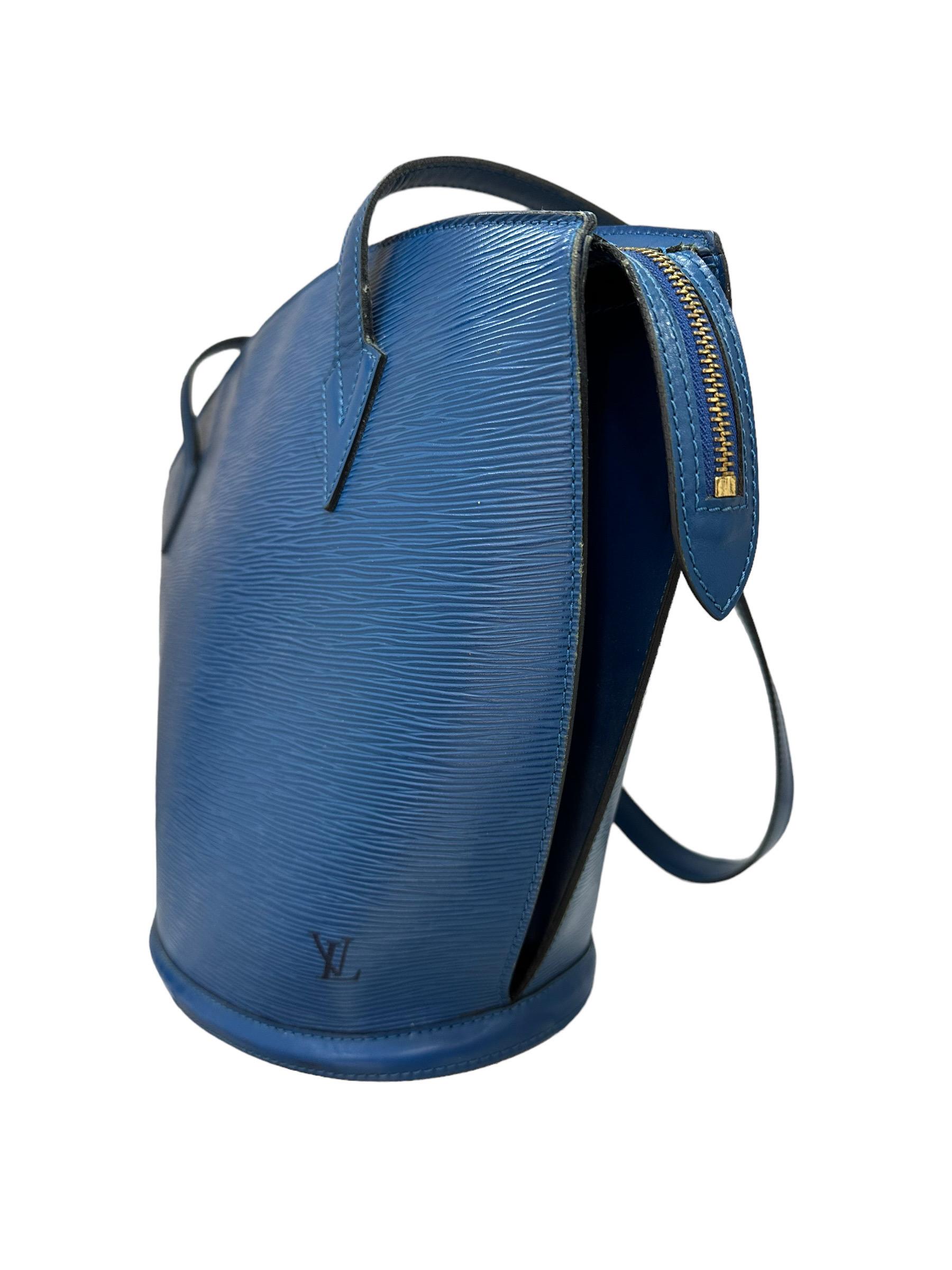 Louis Vuitton Saint Jacques GM Epi Blu Top Handle Bag For Sale 2