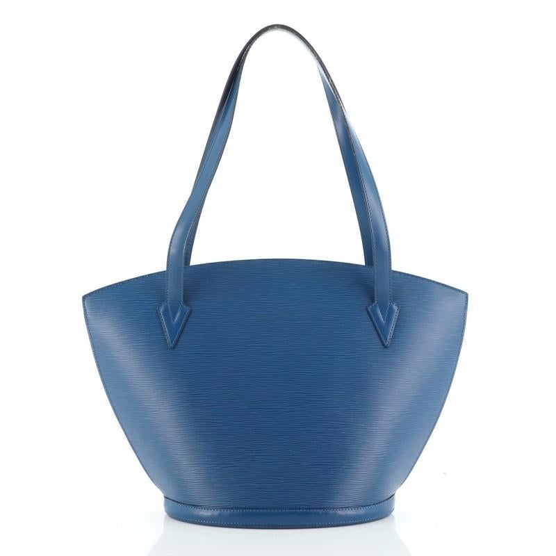 Blue Louis Vuitton Saint Jacques Handbag Epi Leather GM