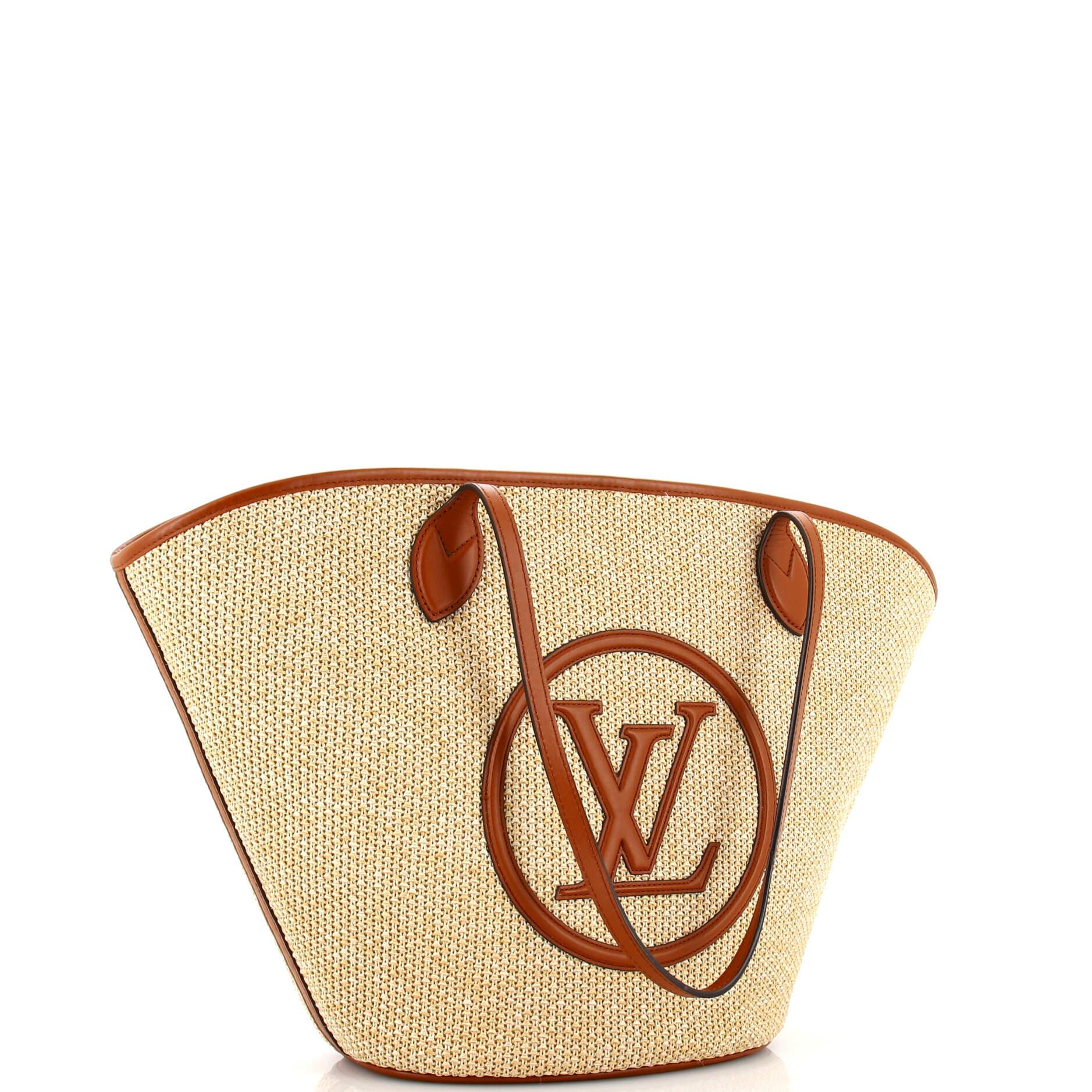 Louis Vuitton Saint Jacques NM Handtasche aus Raffia und Leder im Zustand „Gut“ im Angebot in NY, NY
