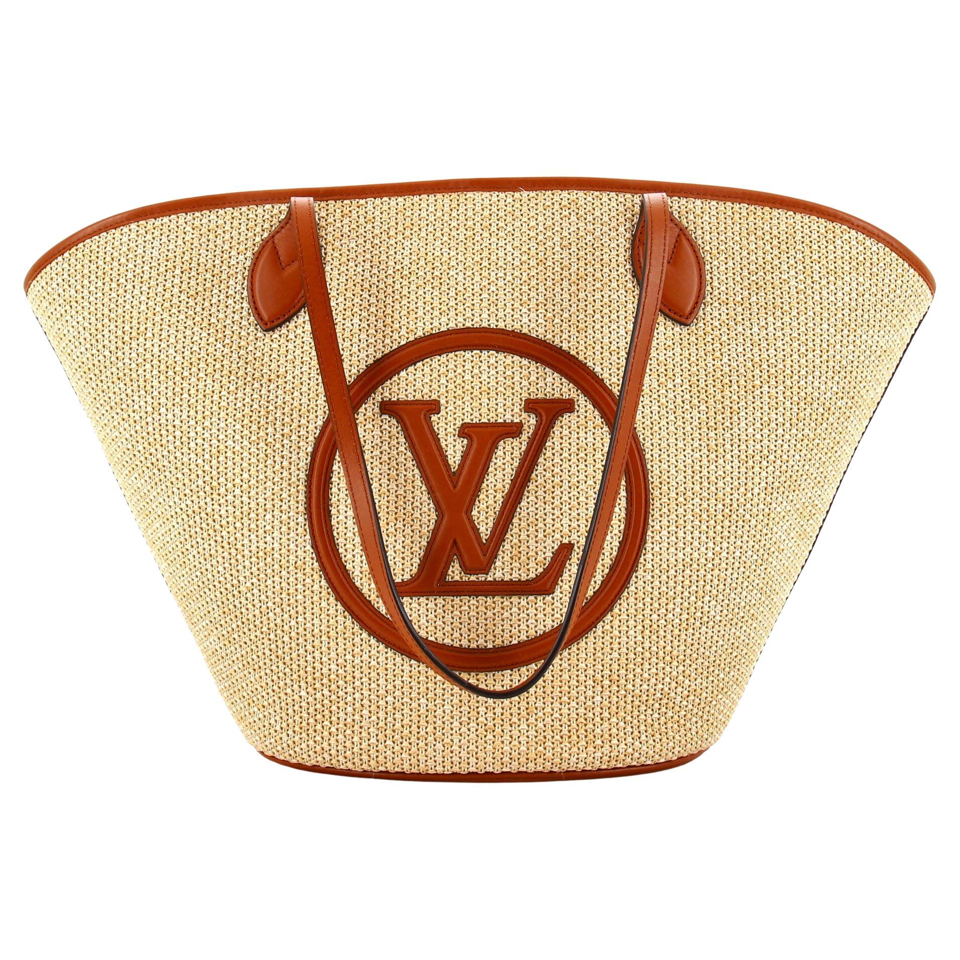 Louis Vuitton Saint Jacques NM Handtasche aus Raffia und Leder im Angebot