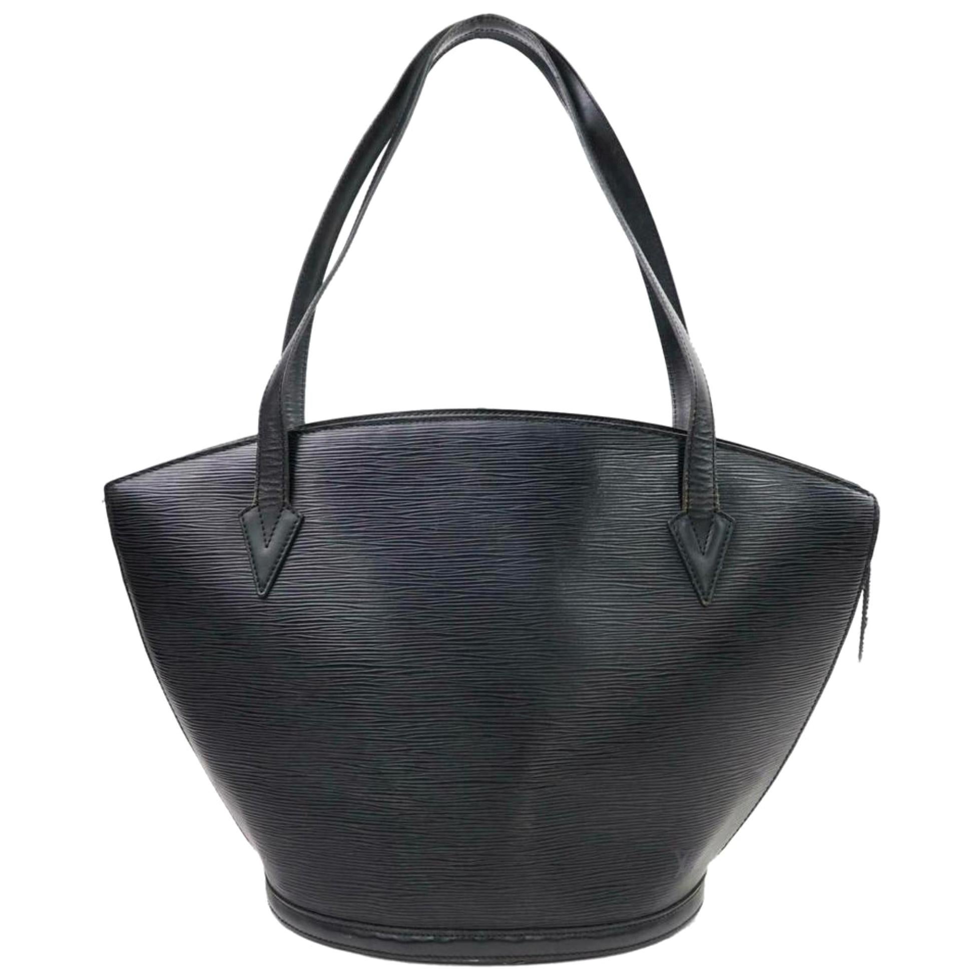 Louis Vuitton Saint Jacques Noi Zip Tote 870266 Black Leather Shoulder ...