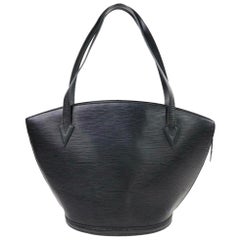 Louis Vuitton Saint Jacques Noi Zip Tote 870266 Black Leather Shoulder Bag