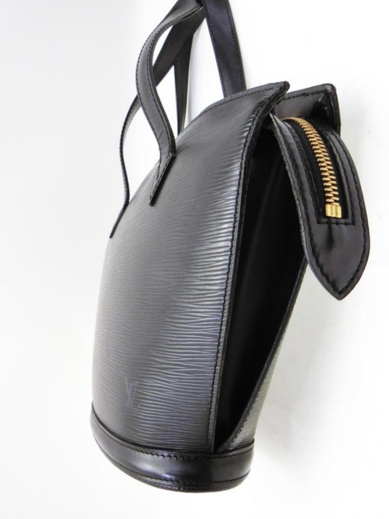 Louis Vuitton Saint Jacques Noir Zip Tote 232439 Black Leather Shoulder ...