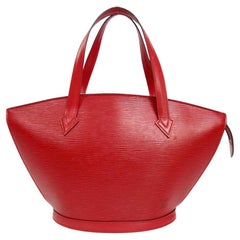 Louis Vuitton Saint Jacques Zip Tote 860018 Red Epi Leather Shoulder Bag