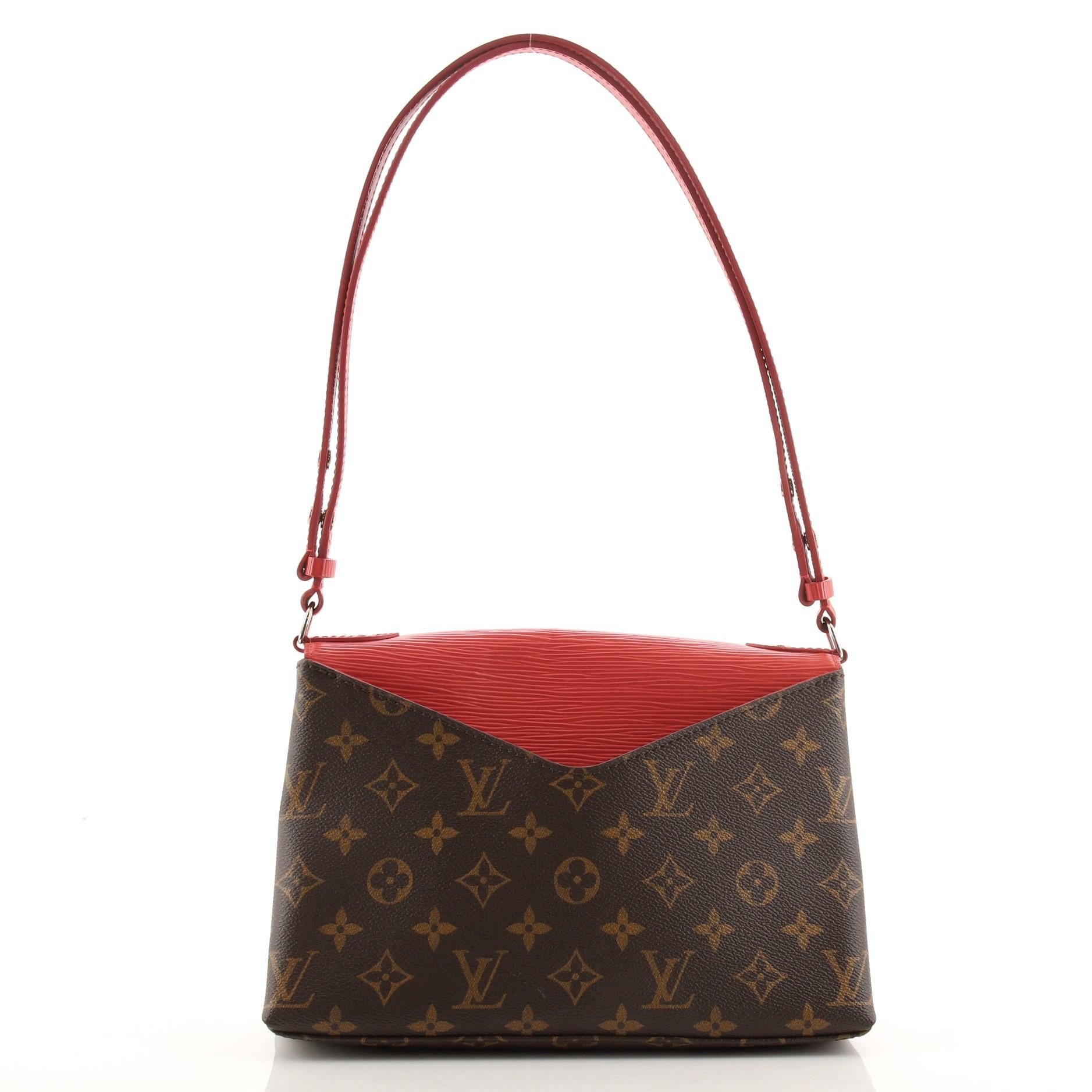 Brown Louis Vuitton Saint Michel Handbag Monogram Canvas and Epi Leather