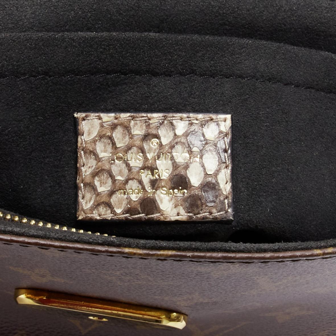 LOUIS VUITTON Saint Placide brown monogram scaled leather flap bag For Sale 5