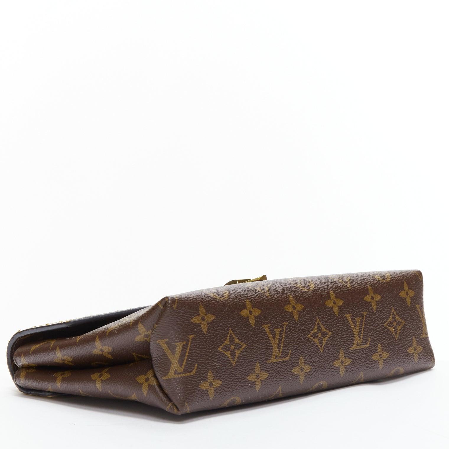 LOUIS VUITTON Saint Placide brown monogram scaled leather flap bag For Sale 1